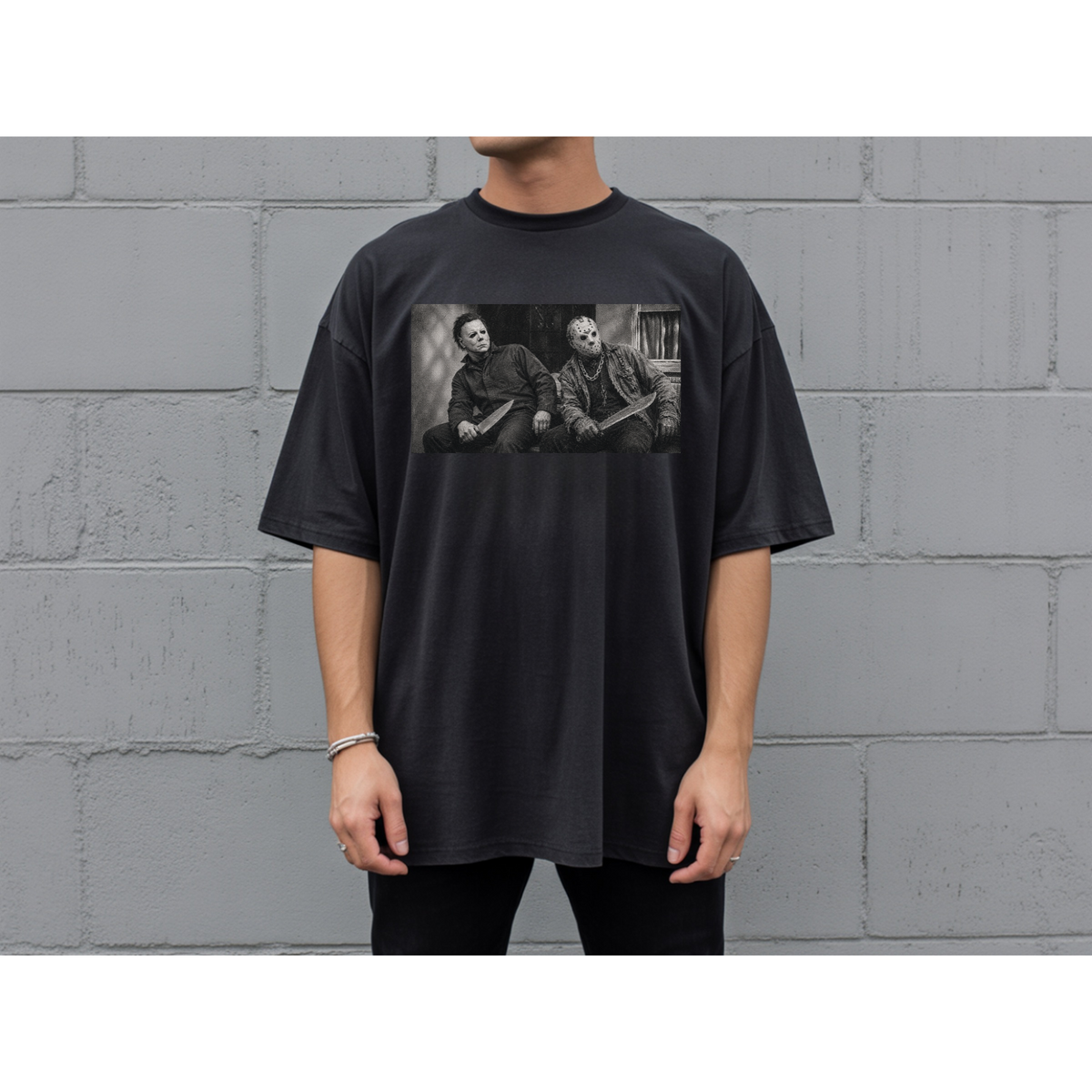 Michael & Jason halftone tshirt