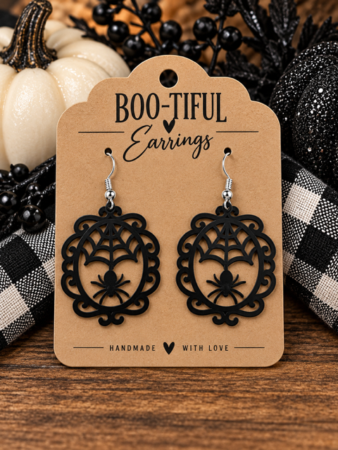 Filagree spider earrings