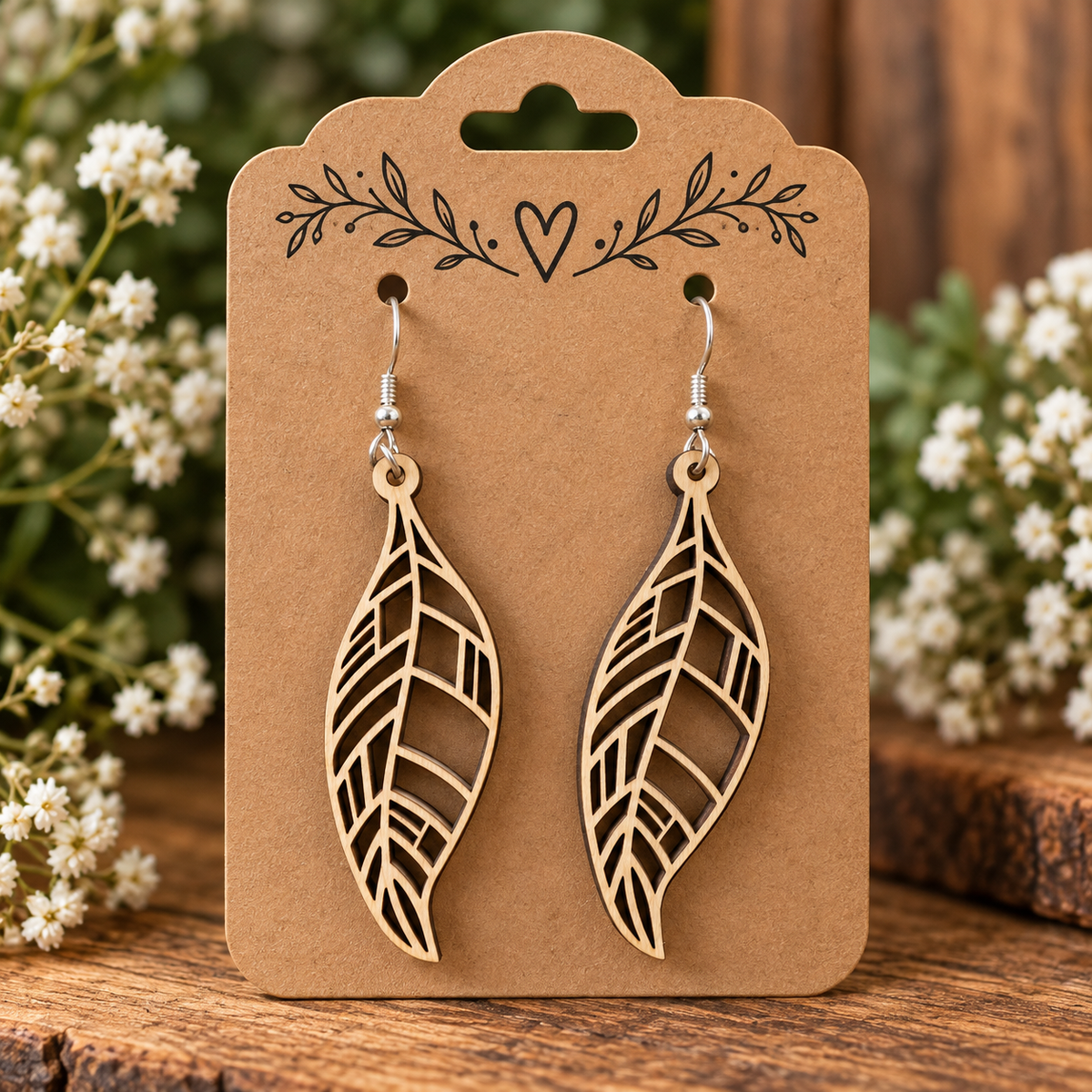 Boho leaf earrings
