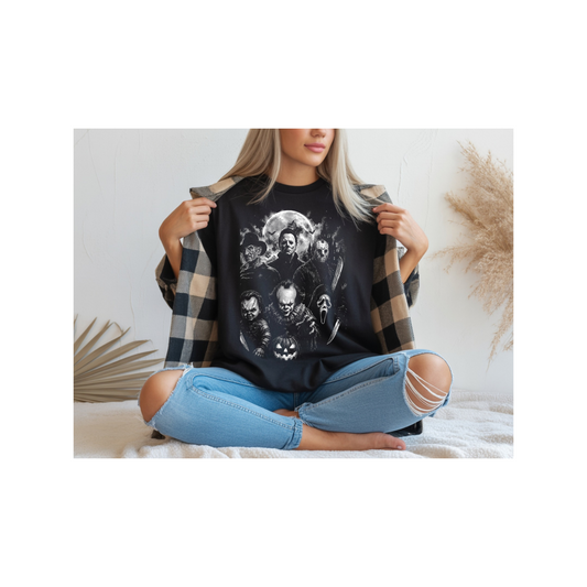 Horror Characters halftone tshirt